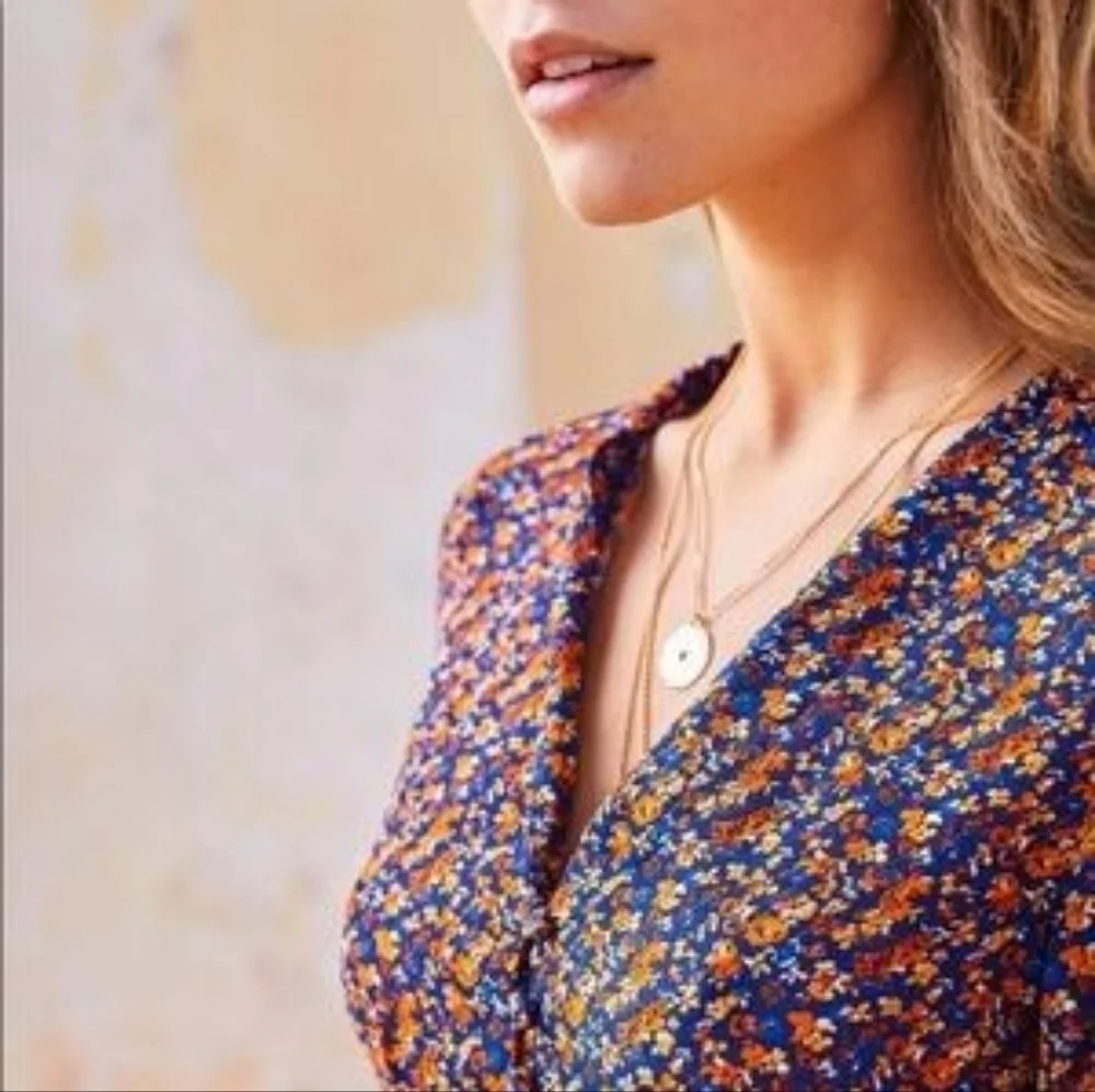 Sezane Ambroise Dress in Marine Flowers size 36 NWT